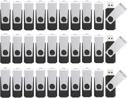 2GB Flash Drives 100 Pack, Wooolken USB 2.0 Thumb Drive with Lanyards Bulk USB Sticks for Weddings,Office, School, Data Storage Backup