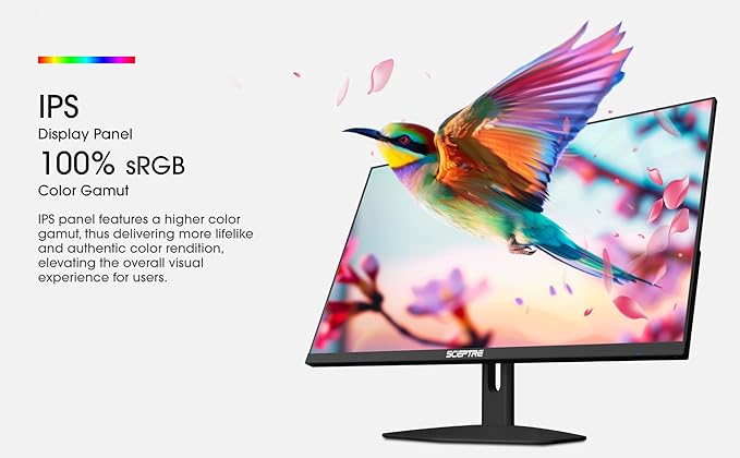 Sceptre New IPS 27-inch Prime Gaming Monitor 100Hz DP HDMI USB Type C, Build-in Speakers Machine Black 2026 (E275W-FP100T Series)