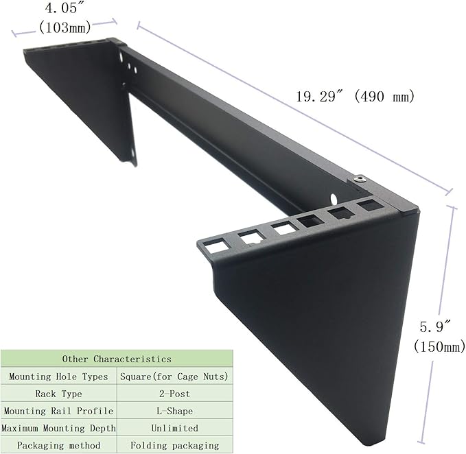 JINGCHENGMEI 19 Inch 2U Heavy Duty Vertical Wall Mountable Rack and 125 lb Wall Mountable Server Rack (1)