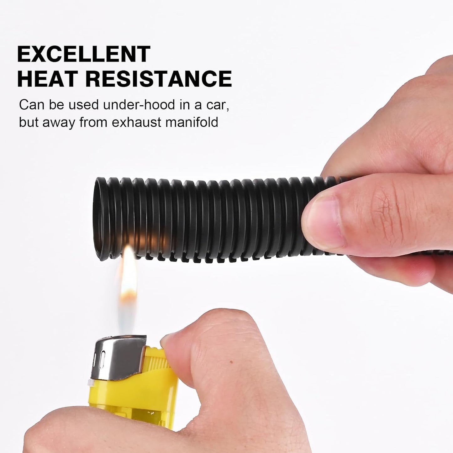 CrocSee 25ft - 3/4 inch Flame Retardant Split Wire Loom Tubing with Installation Tool - Flexible Wire Covers Cord Protectors - Black