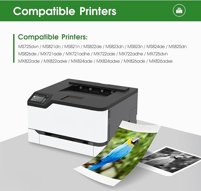 58D1H00 Black Toner Cartridge 58D1000 Compatible for Lexmark Black Toner Cartridge High Yield for MS725 MS821 MS822 MS823 MS824 MS825 MS826 MX721 MX722 MX725 MX822 MX824 MX826 Printer (15,000 Pages)