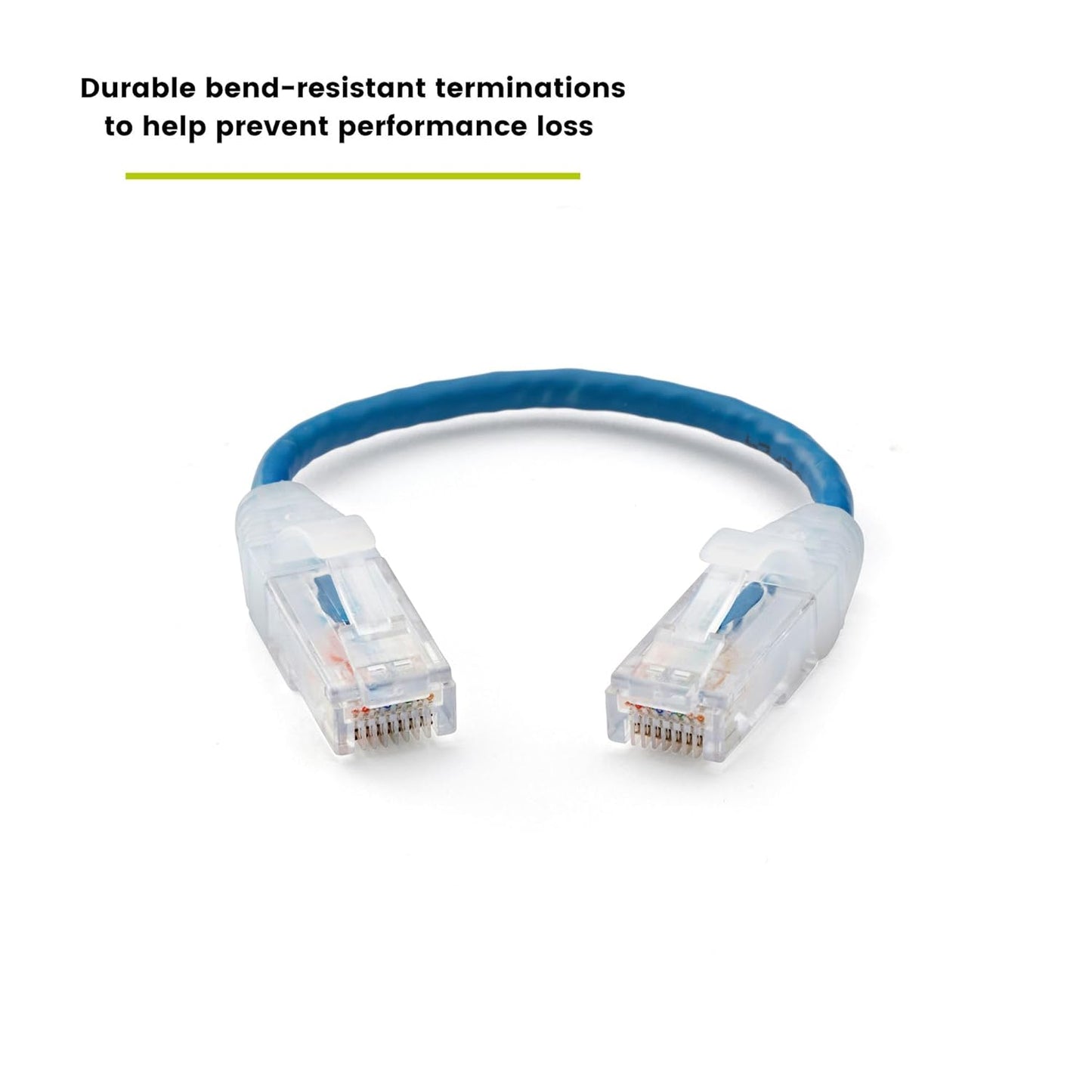 TRUECABLE Cat6 Component Rated Patch Cable, Unshielded (U/UTP), 6in, Blue, 28AWG Solid Copper, Snagless 10G High-Speed Ethernet Cable, PoE++ 4PPoE 100W, UL Listed, RoHS-3, 1 Pack