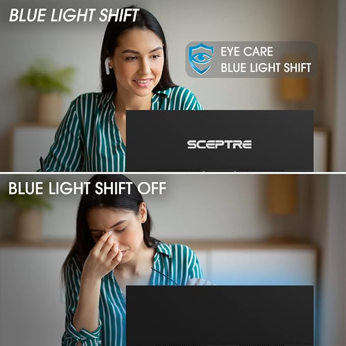 Sceptre 24-inch Prime Monitor Thin 1080p LED Monitor 99% sRGB 2x HDMI VGA Build-in Speakers, Machine Black (E248W-19203R 2025 Series)