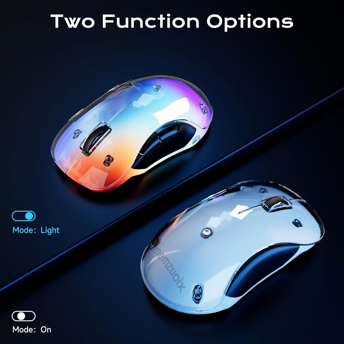 memzuoix 2.4G LED Wireless Mouse, Rechargeable Ergonomic Mouse with Detachable Cover, 1200 DPI Portable Optical Computer Mouse with USB Receiver for Laptop, PC, Desktop and MacBook, 5 Buttons