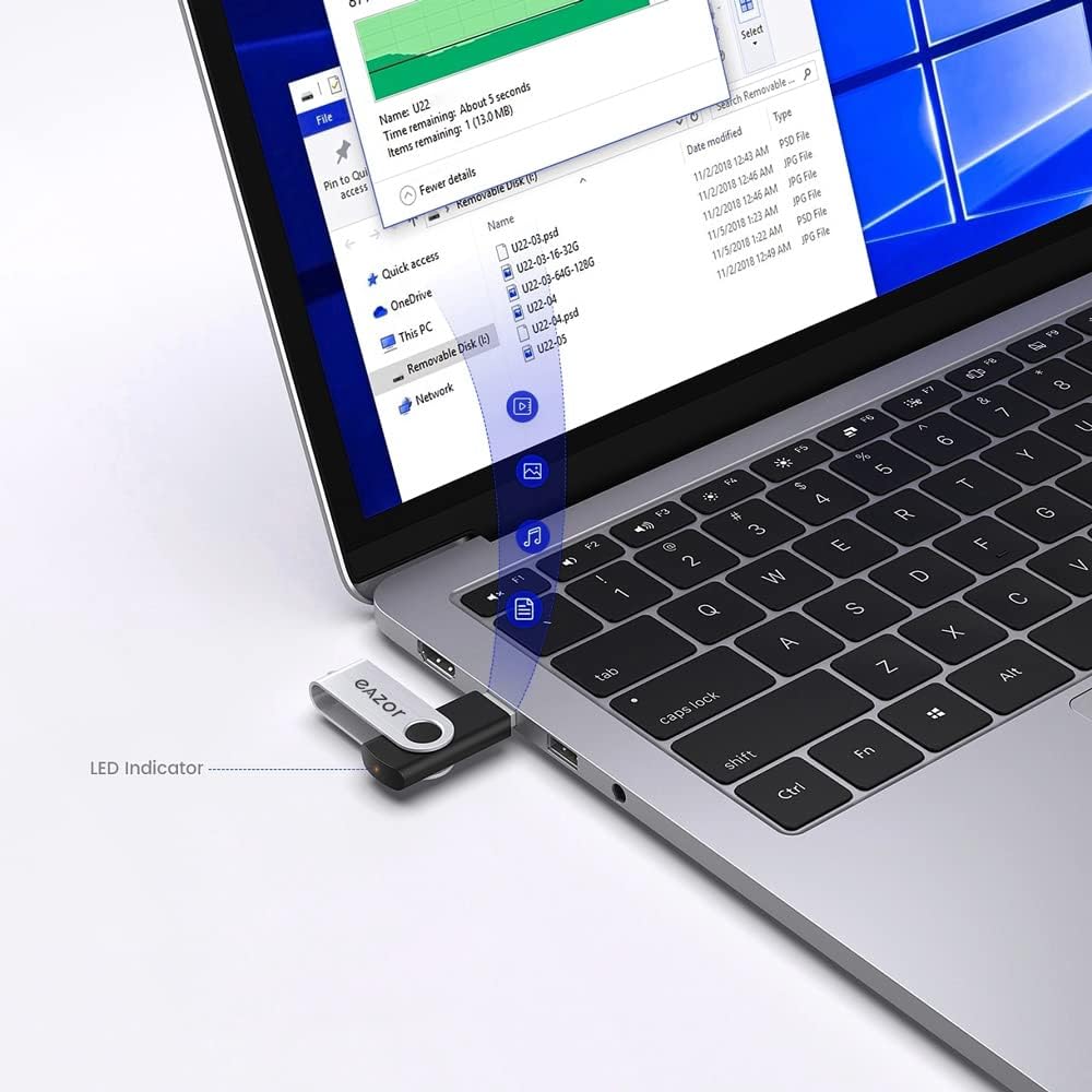 64 GB Flash Drive USB Flash Drive Thumb Drive 5 Pack 64GB USB Memory Stick USB Drives for Data Storage - (5 Mixed Colors)