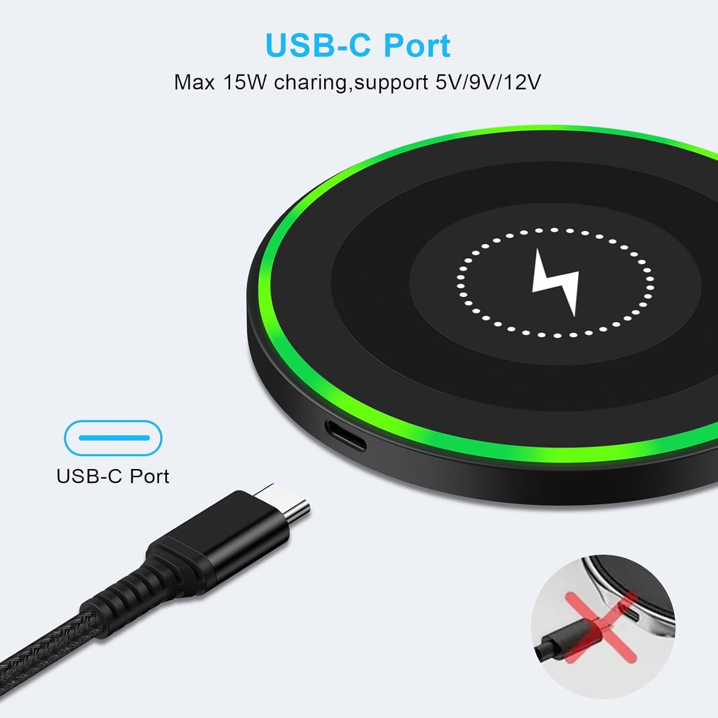 Samsung Wireless Charger Android Charger Fast Charging Pad Wireless Phone Charger Android Charging Station Mat for Samsung Galaxy S25 Ultra S25 Edge S24 S23 S22 S21, iPhone 16 Pro Max 16e 15 14 13