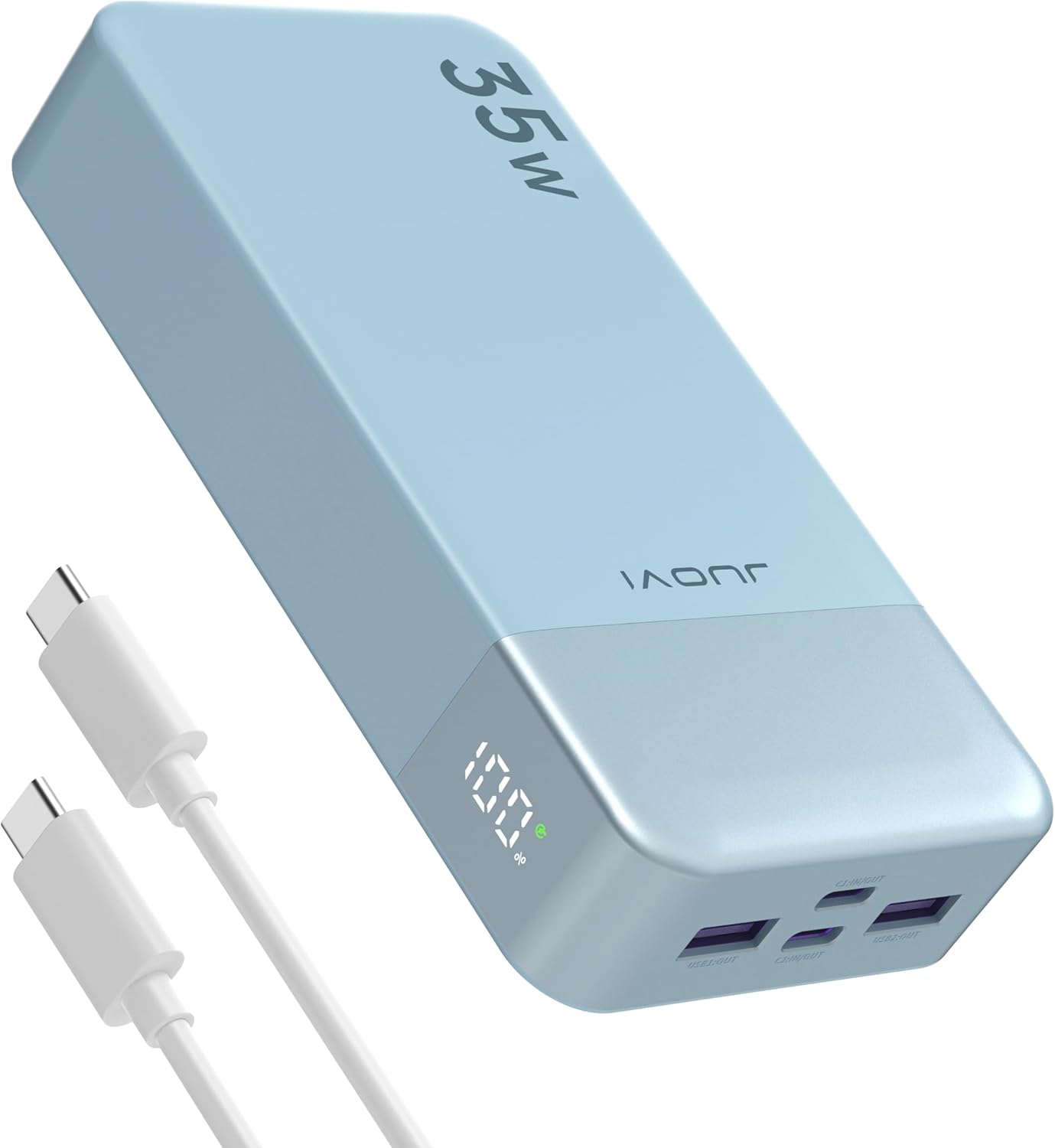 20000mAh Power Bank Portable Charger, 35W PD 3.0 QC 4.0 Fast Charging Phone Charger with LED Display, Travel Battery Pack 2 USB C 2 USB A Ports for iPhone 16/15/14 Series, Galaxy, iPad
