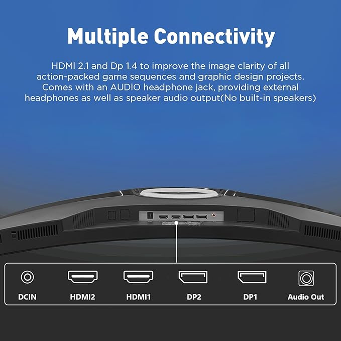 ZZA 49 Inch Ultrawide Curved Gaming Monitor, 120Hz, DQHD 5120x1440P, 1500R, Ultra-Wide 32:9 Screen, 1ms MPRT, HDR, FreeSync G-Sync Compatible, VESA Compatible, Height/Tilt Adjustable