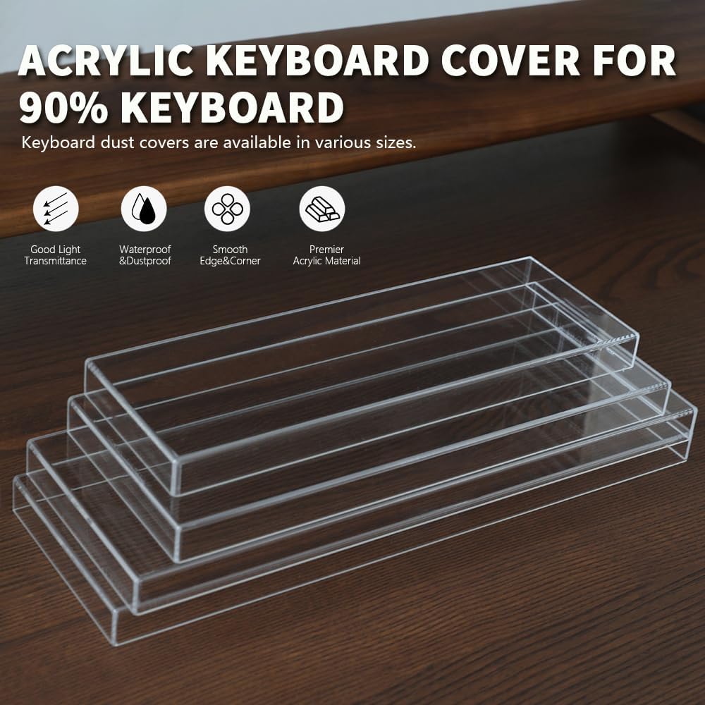 Acrylic Keyboard Dust Cover,96 Keys Transparent Mechanical Keyboard Protective Cover,Compatible with Computer Gaming Keyboards (14.57''x4.84''x0.87'')