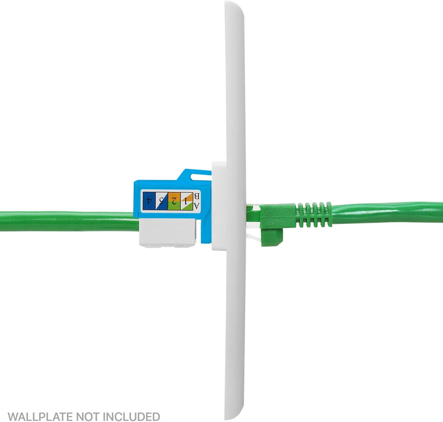 Cmple - RJ45 Keystone Jack 90 Degree Cat5e Keystone Jack Insert Punch Down RJ45 Connectors Female for Wall Plates, Patch Panels, Patch Cables, Ethernet Cables - Blue