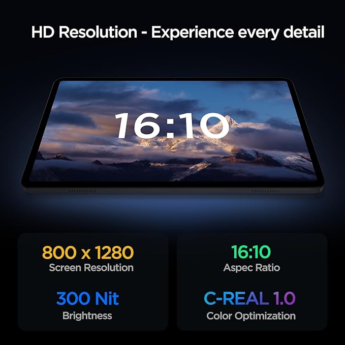 Android Tablet, 10.1 inch Android 15 Tablet with Octa-core Processor RAM 12GB ROM 64GB(Up to 2 TB), 800x1280 Resolution, WiFi 6 & Bluetooth, Dual Speakers, 5MP+8MP, 6000mAh, Tablets 2025