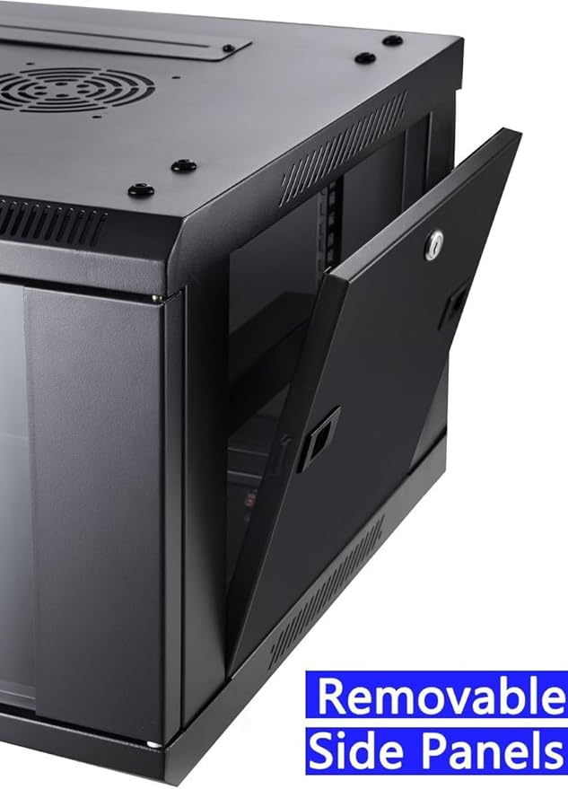 6U Wall Mount Server Cabinet Network Rack Enclosure Locking Glass Door by NETECABLE