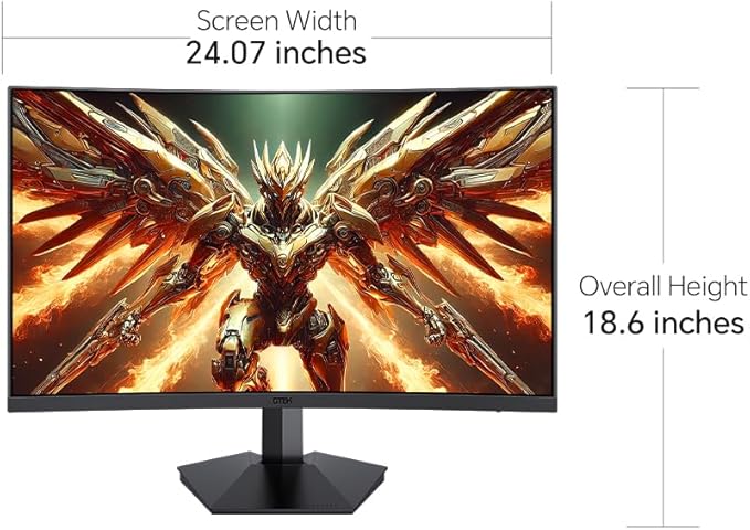 GTek 27 Inch Curved 280Hz 240Hz Gaming Monitor FHD 1080P, 1500R Curve Computer Monitor, 1920 x 1080P, VA 1ms MPRT,FreeSync, DisplayPort/HDMI, 90% DCI-P3 - F2740C