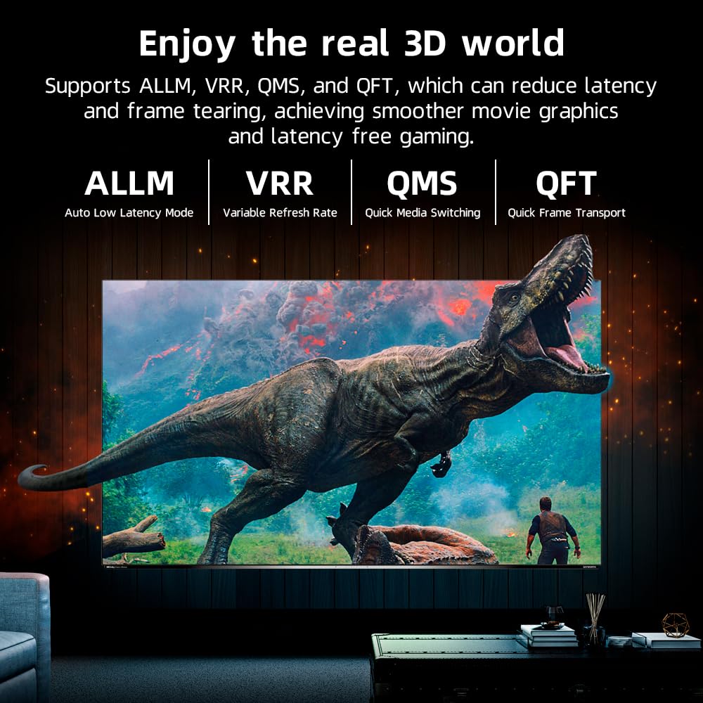 8K HDMI Fiber Optic Cable 100ft, 4K120 8K@60Hz HDMI 2.1 Cable, 48Gbps Ultra High Speed Slim HDMI Optical Audio Cable HDMI Cord, eARC HDR10 HDCP 2.2 Compatible with PS5 Xbox TV Projector
