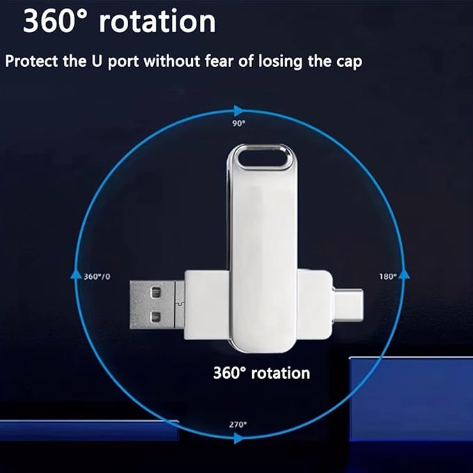 2TB Portable External SSD Flash Drive, Type-C USB 3.0/2.0 Compatible, High-Speed Memory Storage (2, TB)