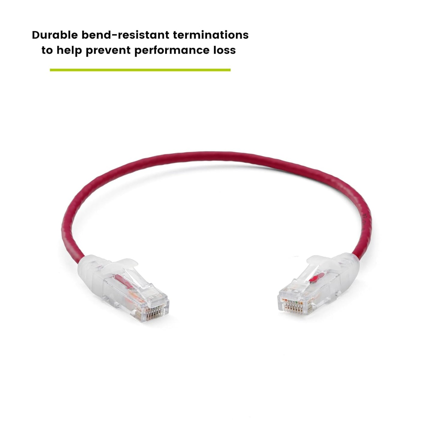 TRUECABLE Cat6 Component Rated Patch Cable, Unshielded (U/UTP), 1ft, Red, 28AWG Solid Copper, Snagless 10G High-Speed Ethernet Cable, PoE++ 4PPoE 100W, UL Listed, RoHS-3, 5 Pack