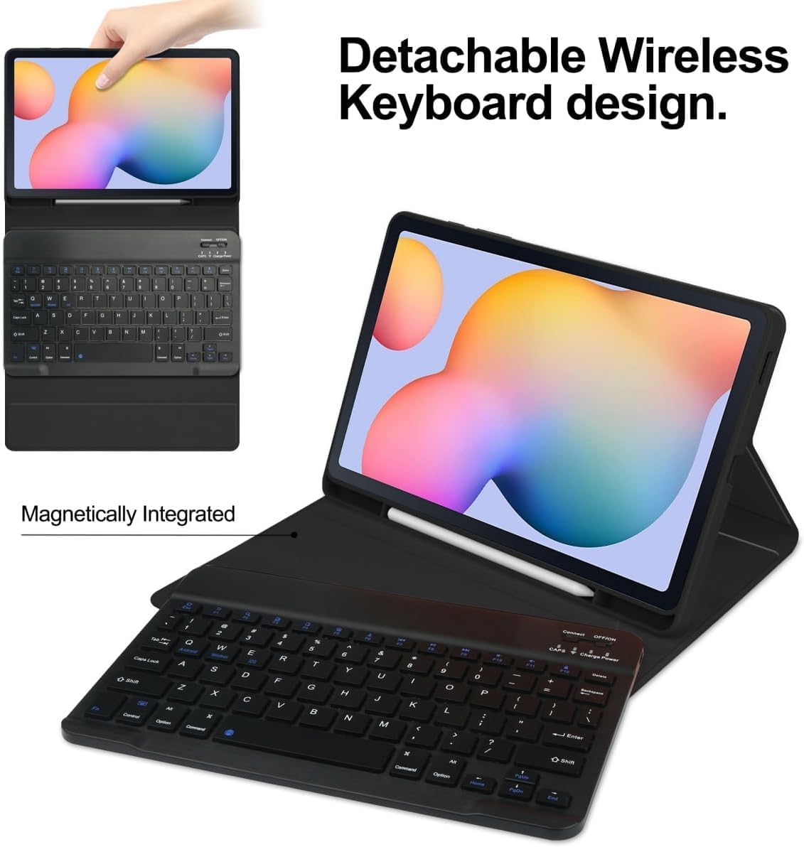 for iPad 11th (A16,2025) 11-inch, iPad 10th Gen 10.9 Inch 2022 Keyboard Case with Mouse and Rainbow Backlit Magnetic Detachable Bluetooth Keyboard Cover,Dark Green+Black