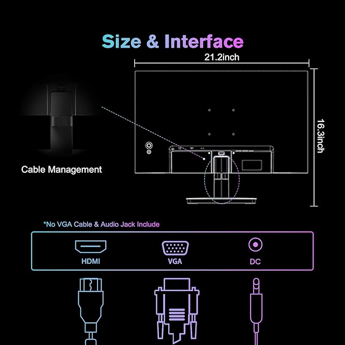 SANSUI Monitor 24 inch 100Hz Computer Monitor丨FHD 1080P PC Monitor丨HDMI丨FreeSync丨HDR丨Earphone Jack丨 Ergonomic Tilt for Home and Office
