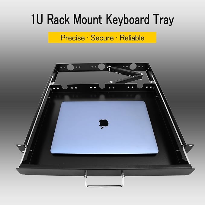 RAISING ELECTRONICS 1U Rack Mount Sliding Keyboard Tray