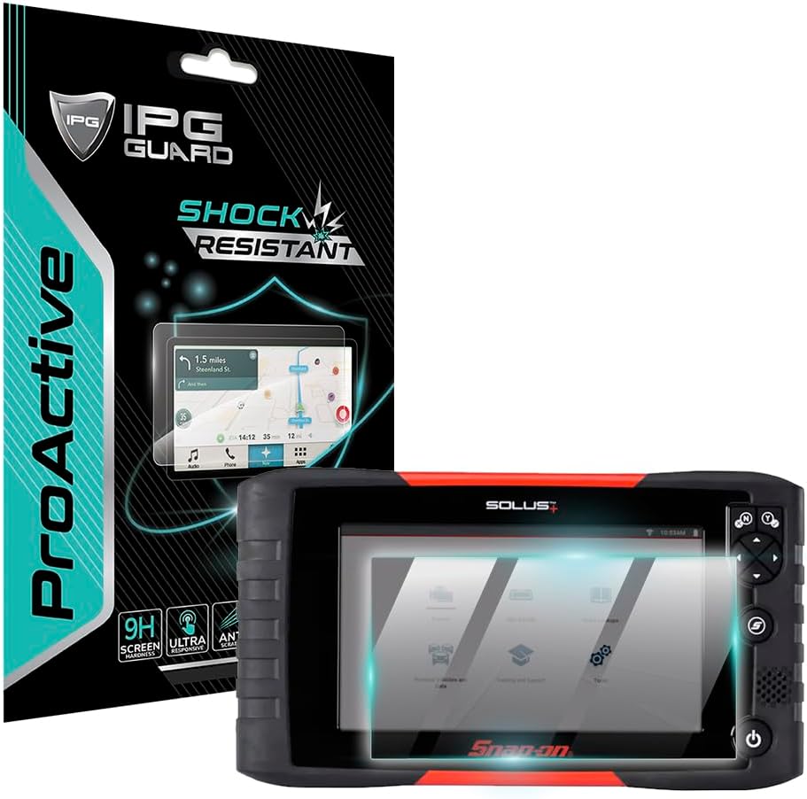 IPG ProActive Made for Snap on SOLUS+ Scan Tool 8 Inch Display 9H Hardness Screen Protector Nano Ceramic Film Ultra Responsive High Clarity Anti Scratch Smudge & Shock Proof Guard for Solus
