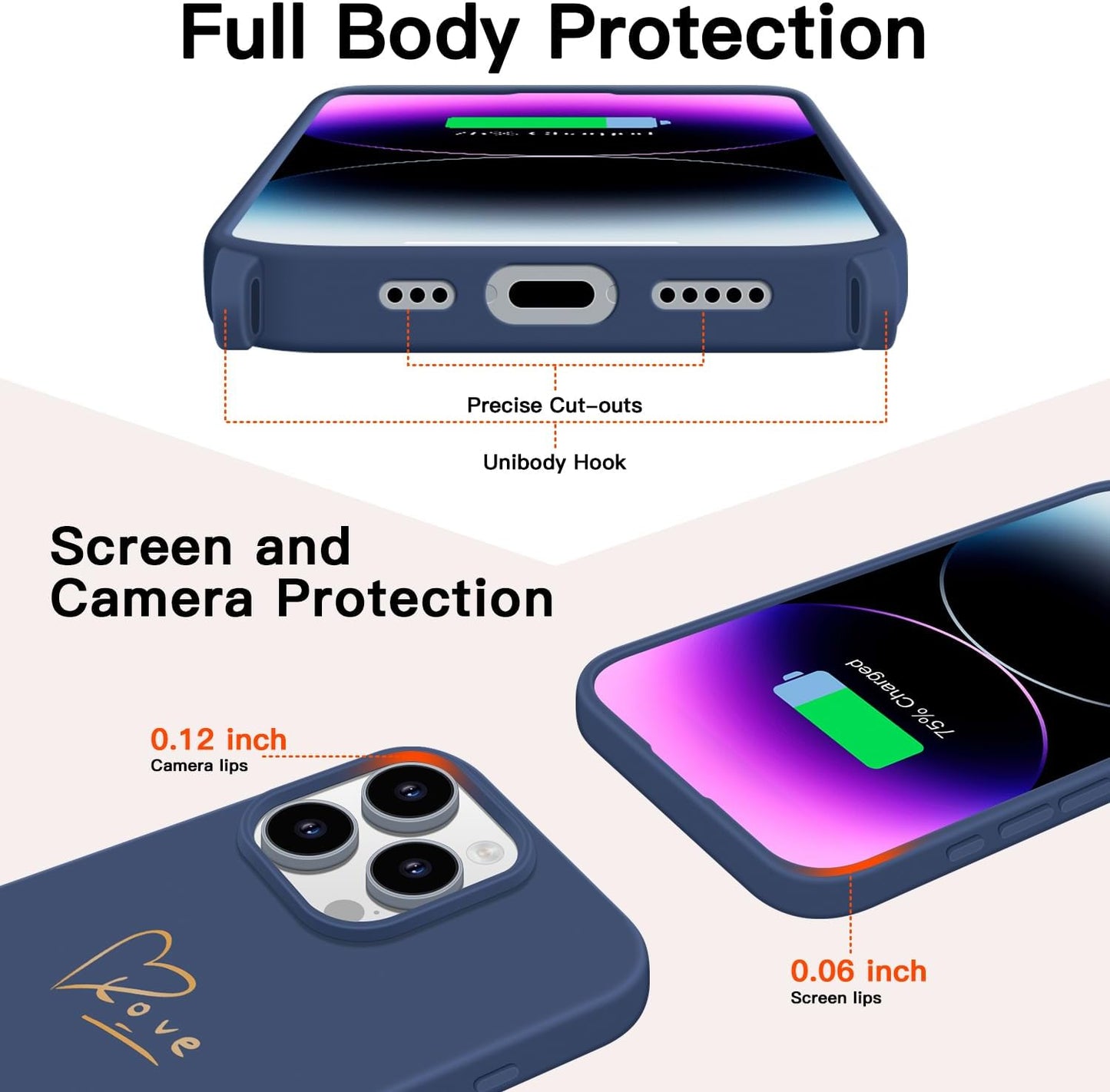 Crossbody Case for iPhone 16 with Strap, [Compatible with MagSafe], Cute Love Heart Silicone Phone Case with Neck Lanyard for Girls Women