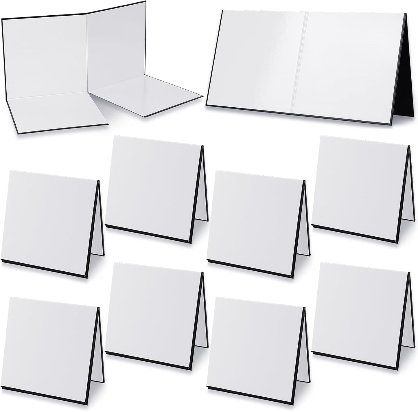 Zhanmai 10 Pcs Blank Game Board 18 x 18 Inches Quad Fold Dry Erase Make Your Own Game Board Folding Cardboard for School Classroom DIY Games Entertainment Activities