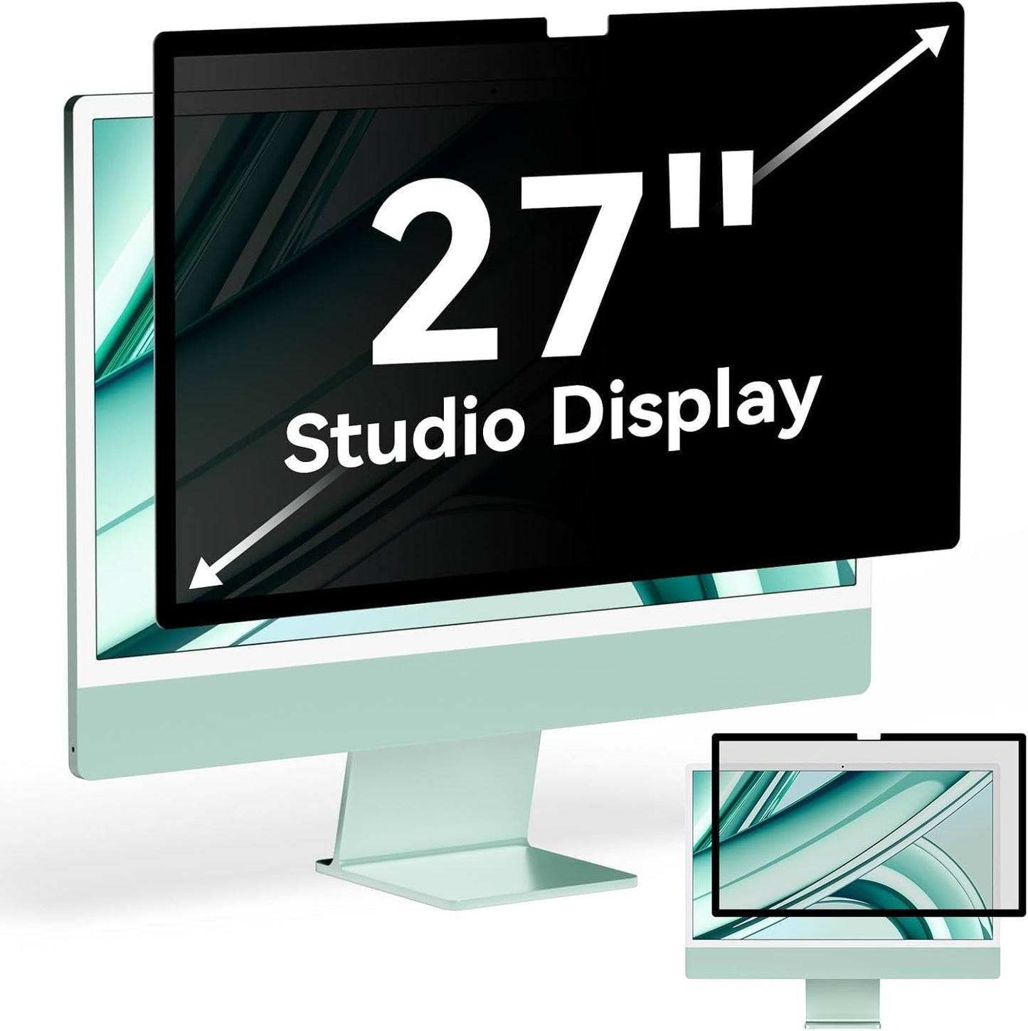 Privacy Screen for iMac 27 Inch Studio Display Desktop Computer Monitor, Anti Glare Blue Light Filter Shield, Upgraded Anti Spy 27 Inch iMac Privacy Protector