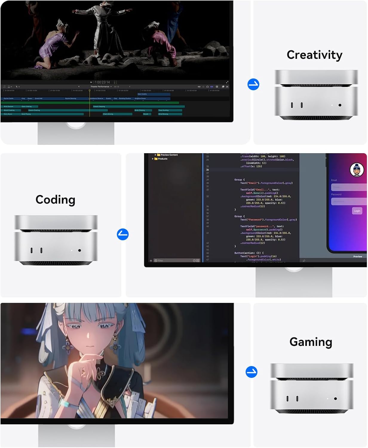 ORICO MiniMate 1TB External SSD Compatibility with Mac mini M4, 40Gbps High Speed Trasmission, Portable Solid State Drive, M4Pro