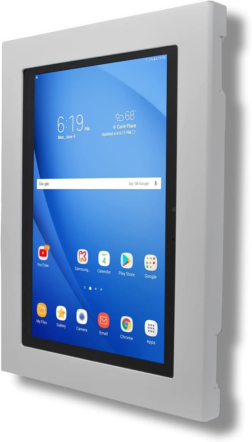 TABcare Locking Anti-Theft Metal Case for Samsung Galaxy TAB A 9.7" Tablet for Kiosk, POS, Store, Show Display, Time Clock (TAB A 9.7, White)