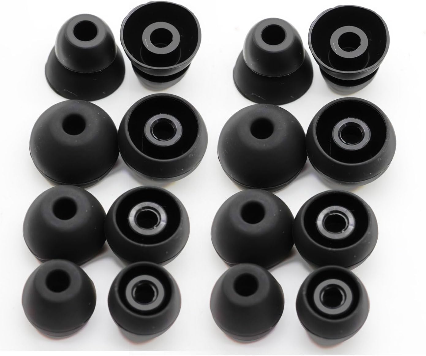 Replacement Ear Tips for Beats Urbeats2.0 Tour2.0 ibeats Beats x, Beats Flex Secure Fit for Powerbeats Pro Silicone Earbuds Washable Sweat-Resistant Noise Isolation 8 Pairs (Black)