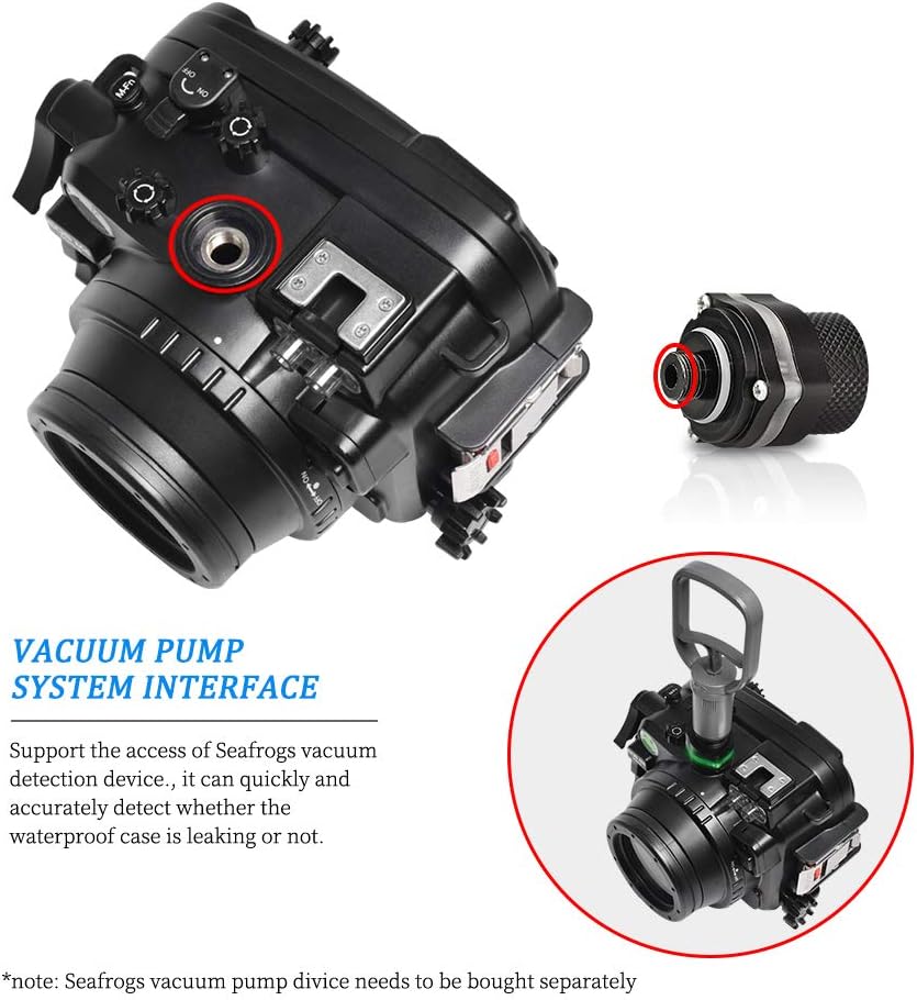 Sea frogs Underwater Camera Case Compatible with Canon EOS M6 Mark II 28MM IPX8 40m/130ft Maximum Diving Depth Waterproof Camera Housing for Diving, Surfing, Rowing, Skiing
