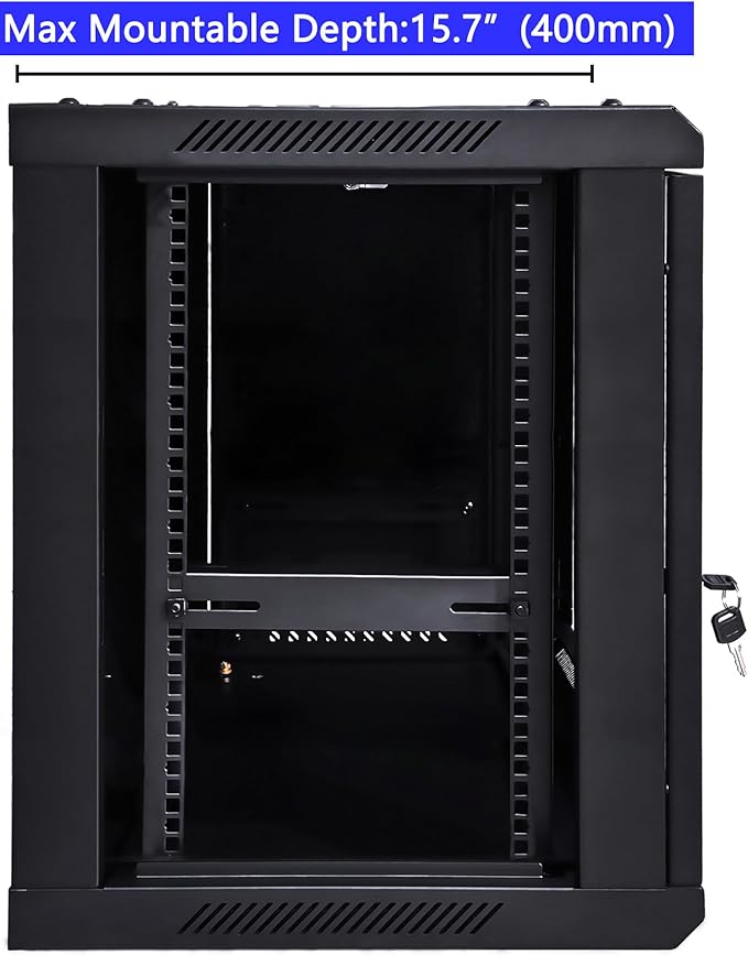 12U Wall Mount Server Cabinet Network Rack Vented Enclosure Locking Door