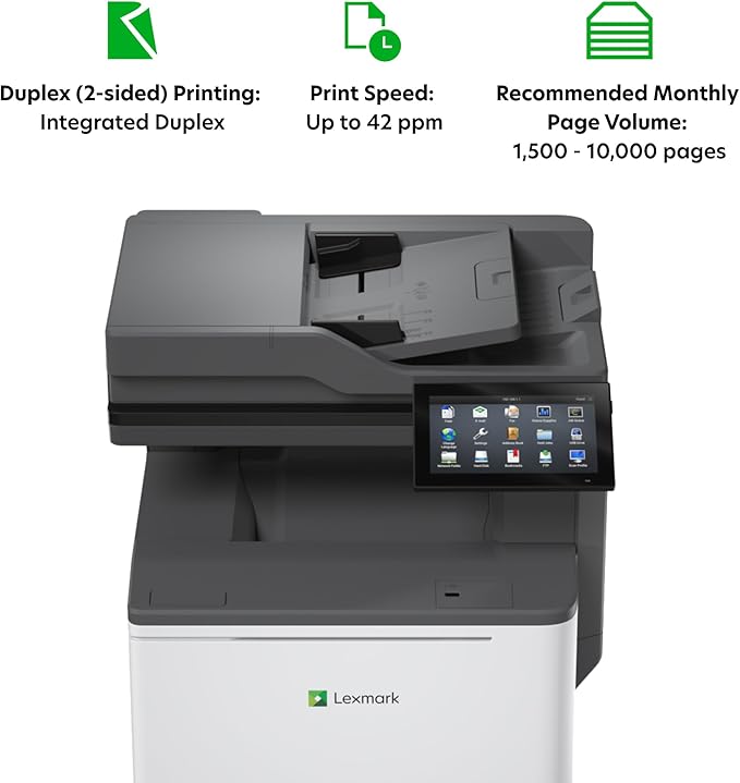 Lexmark CX635adwe MFP Color Laser Printer with Touch Screen, Laser Printer Technology, USB connectivity, and Color Output.(50M7080)