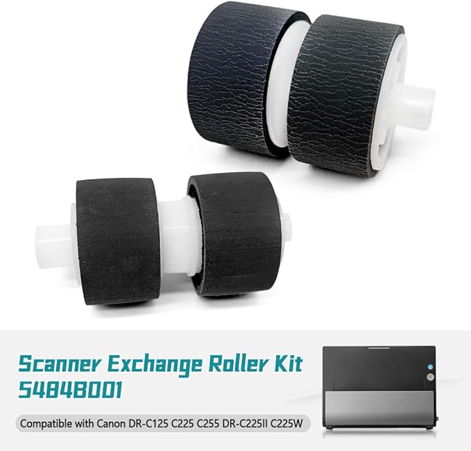 5484B001 Scanner Exchange Roller Kit Compatible with Canon DR-C125 DR-C225 DR-C255 DR-C225II DR-C225W, Scanner Feed Separation Roller Replace 5484B001AA