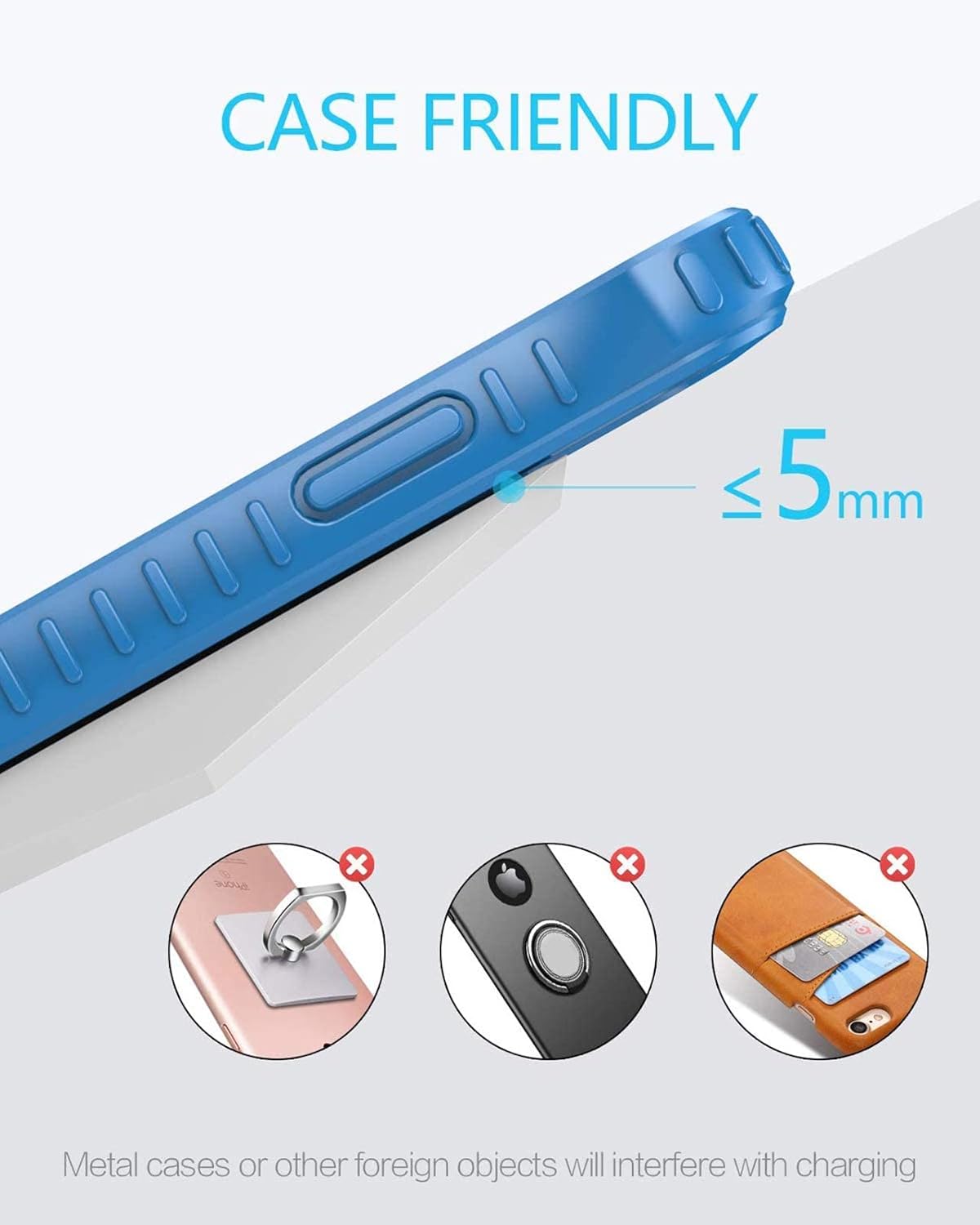 NANAMI Fast Wireless Charger - Qi Certified Charging Stand 7.5W Compatible iPhone 16/16 Plus/16 Pro/16 Pro Max/15/14/13/12,10W for Samsung Galaxy S24/S24 Ultra//S23/S22/21/S20 and Qi-Enabled Phones