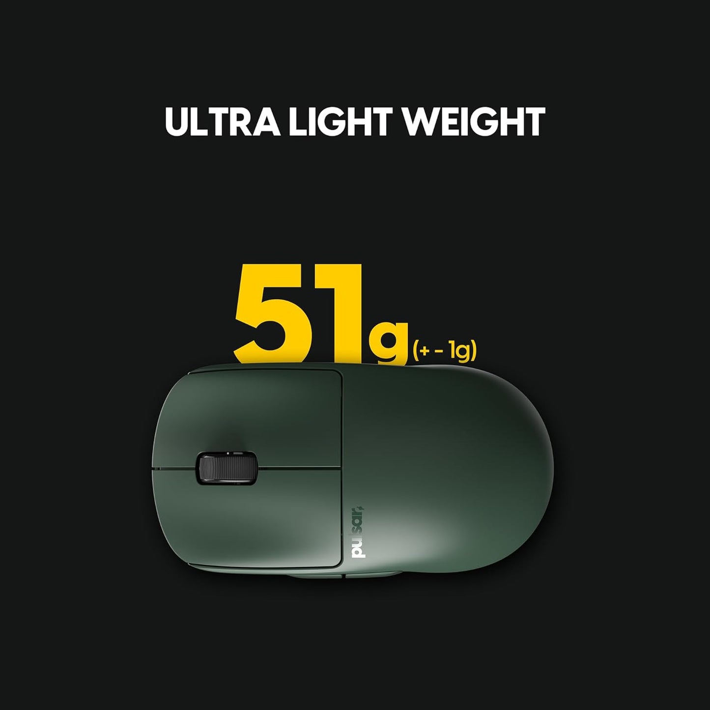 Pulsar Gaming Gears X2V2 mini Wireless Gaming Mouse, Founder's Edition, Ultra Lightweight 1.80 oz (51 g), Symmetrical, Optical Switch, 2.4 Ghz 1 ms, 26000 DPI, PAW3395 Sensor (Mini, Wireless, Green)