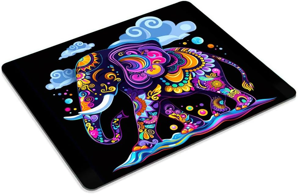 Square Mouse Pad Decorative Patterned Elephant-1,Gaming Mouse Pads for Desk,Soft Computer Waterproof Non-Slip Mouse Mat