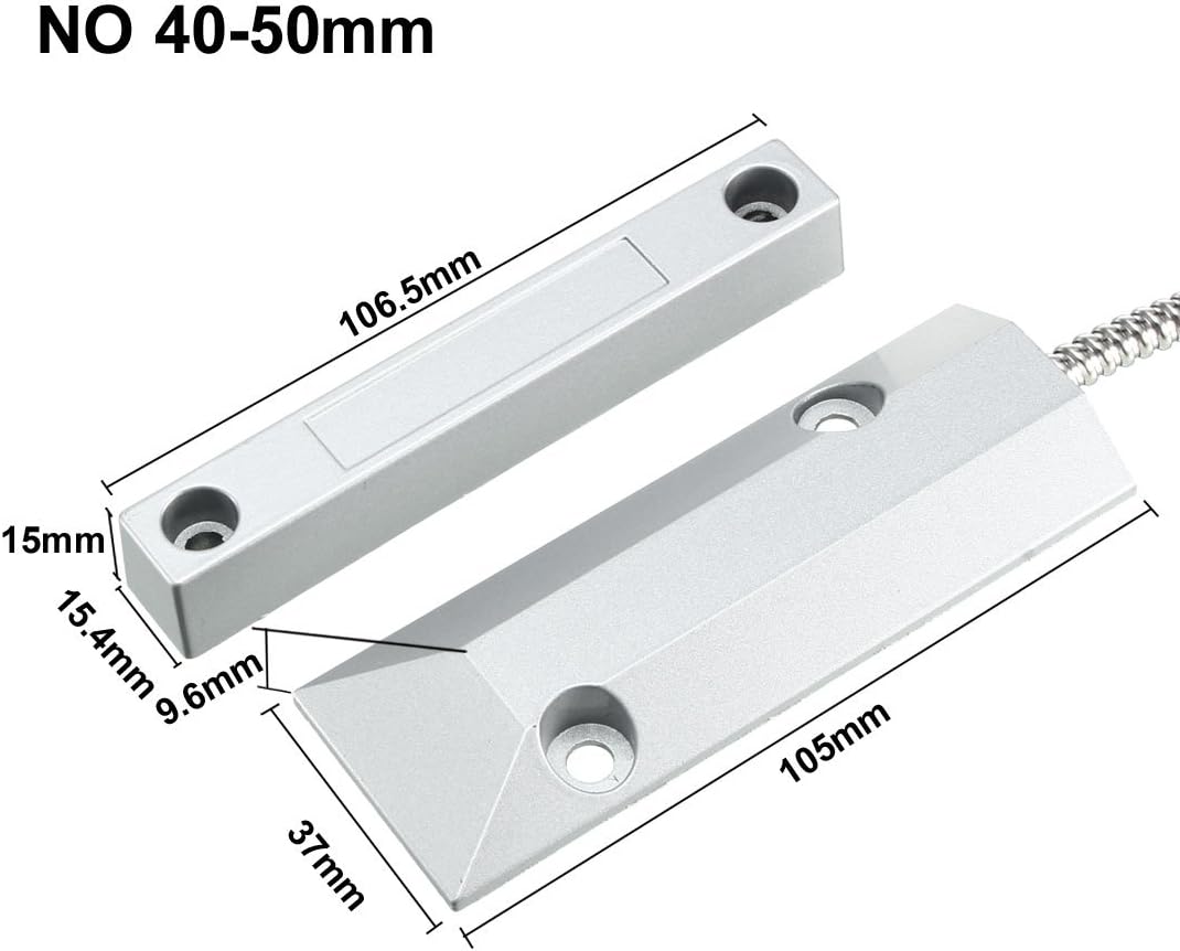 uxcell Rolling Door Contact Magnetic Reed Switch Alarm with 2 Wires for N.O. Applications OC-55