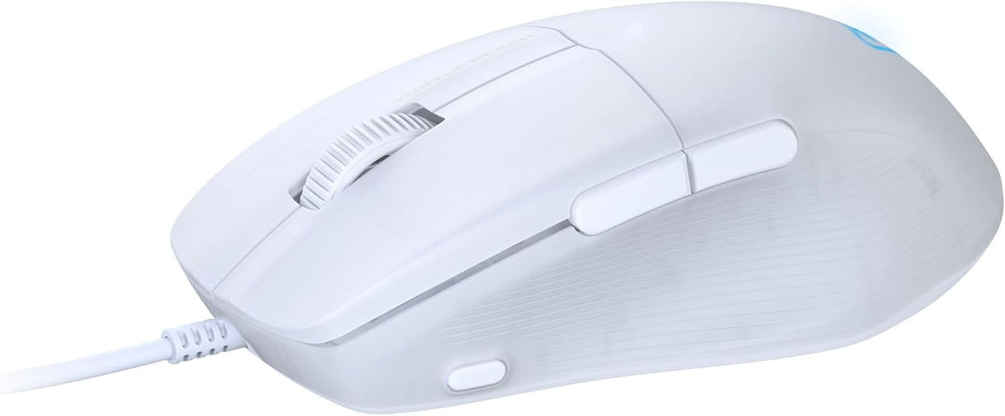 Turtle Beach Pure SEL - Ultra-Light Ergonomic RGB Gaming Mouse, 8K DPI Optical Sensor, Mechanical Switches, Pretension System, Pure PTFE Glides, RGB Illumination – White