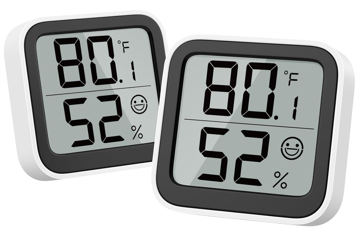 NOKLEAD Thermometer Humidity Meter Inside Mini Hygrometer Monitor Room Temperature Measuring Device with Face Icon Comfort Indicator ℃/℉ Switch for Baby Room Greenhouse Office Living Room（2）