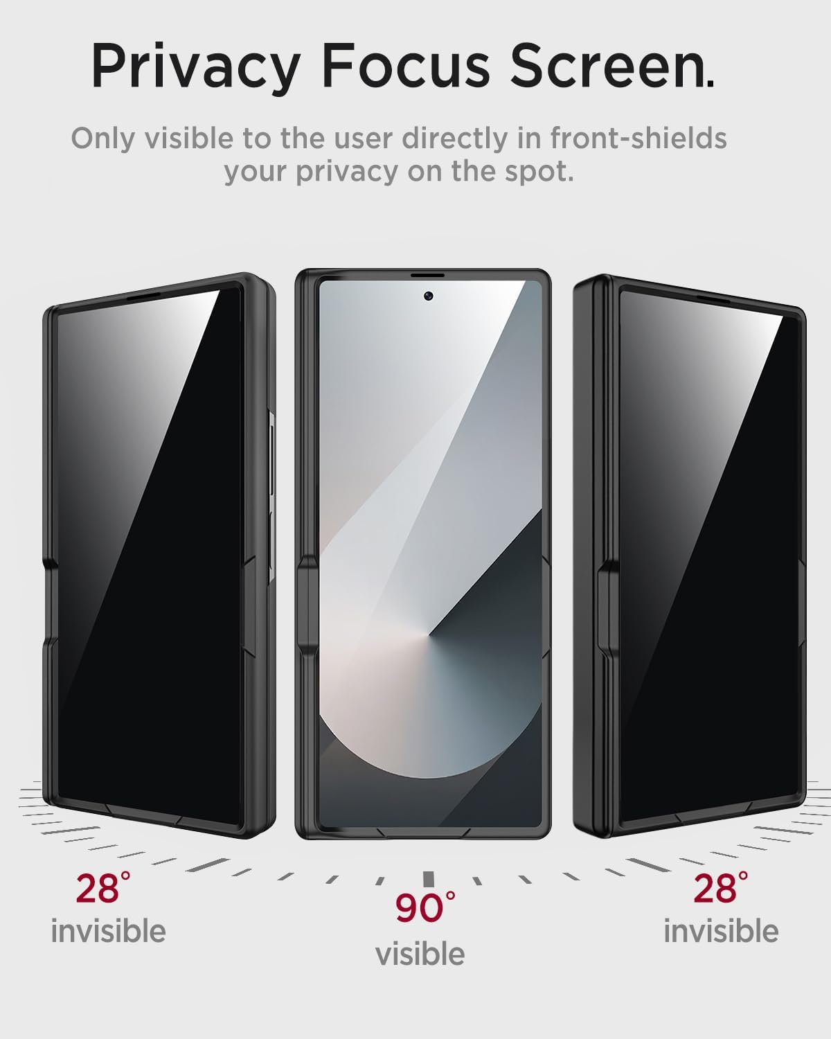 Miimall for Samsung Galaxy Z Fold 7 Case with Privacy Screen Protector, [Anti Spy] Built-in Adjustable Kickstand & Magnetic Hinge Protection Full-Body Protective Case for Galaxy Z Fold 7 5G Black