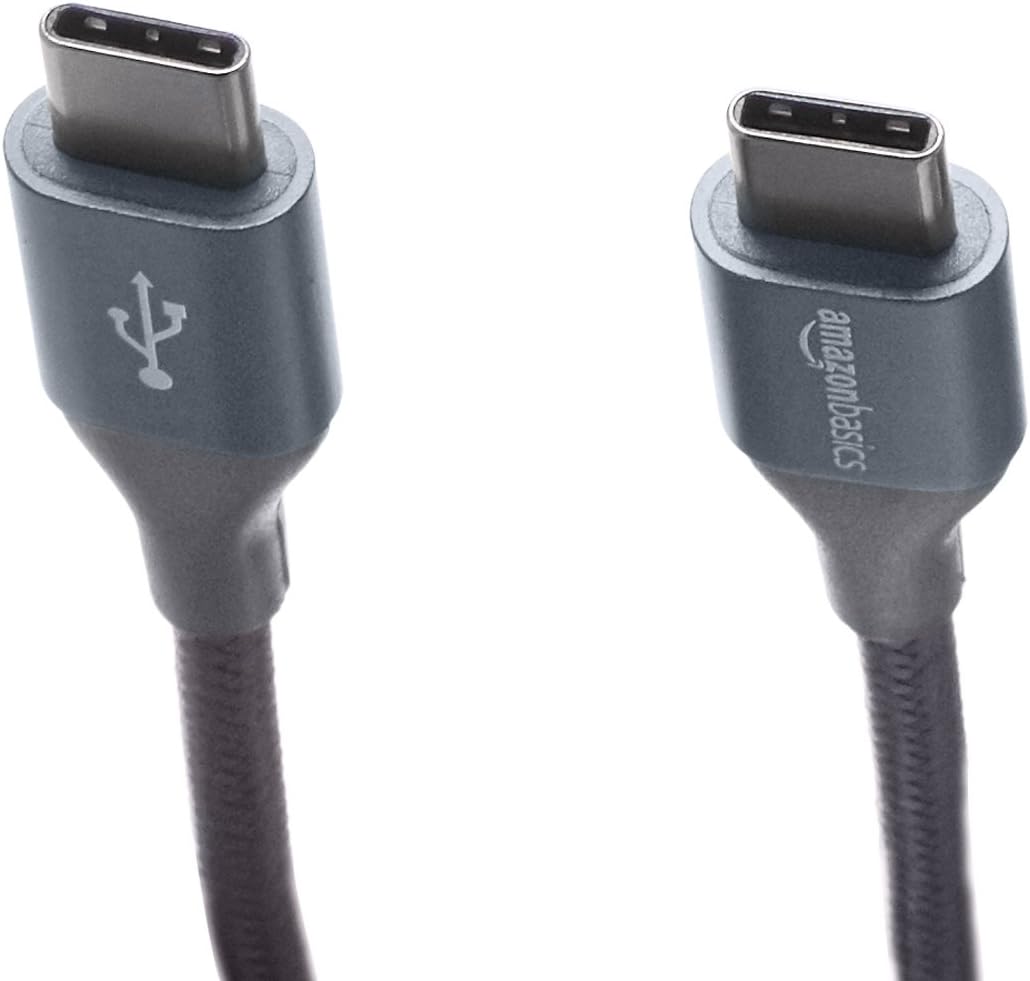 Amazon Basics USB C to USB C Cable, New Nylon USB C Charger Cable (10 feet, Type C 60W(3A) for iPhone 15/15 Pro/15 Plus/15 Pro Max, iPad mini 6/ Pro 2021, MacBook Pro 2020, Samsung Galaxy S23,Switch