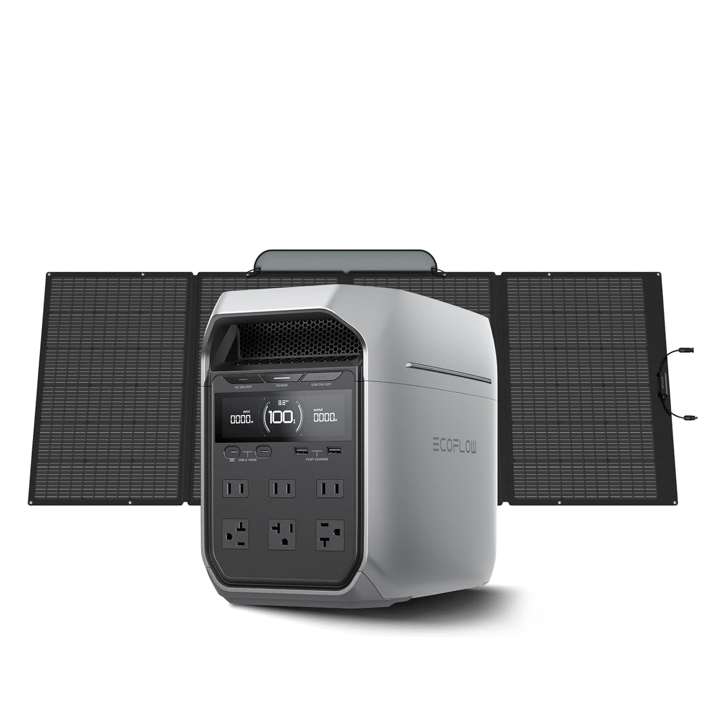 EF ECOFLOW Solar Generator DELTA 3 Plus with 400W Solar Panel (2024 New), 1000W Solar Input, LFP(LiFePO4) Battery, Portable Power Station for Home Backup Power, Camping & RVs
