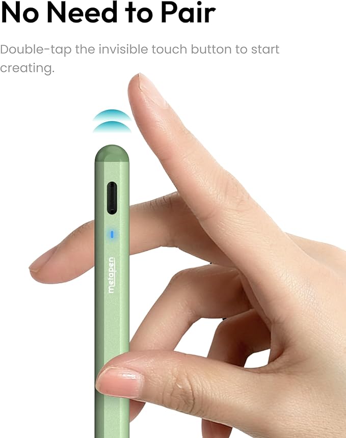 Metapen Pencil A8 for Apple iPad 2018-2025, (2X Faster Charge), Tilt Sensitivity, Pixel Precision, Stylus Pen for iPad 11/10/9/8/7/6th Gen, Pro 12.9/11/13-inch M4, Air 3/4/5/M2/M3, Mini 5/6th, Blue
