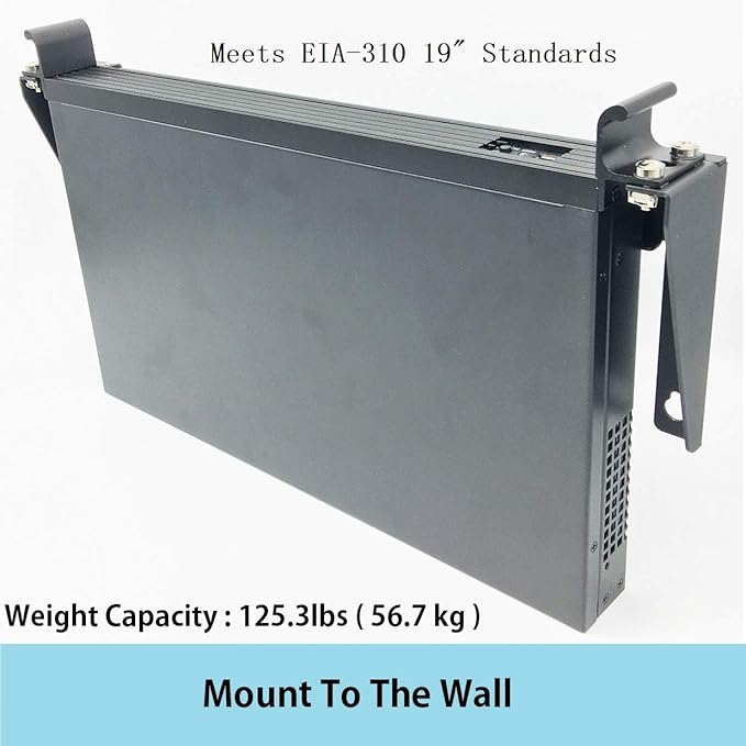 JINGCHENGMEI 1U 19" Vertical Wall Mount Rack- Heavy Duty Wall Mount Patch Panel Bracket for Data and Network Equipment,Supports 125lbs (1U150)