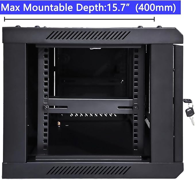 6U Wall Mount Server Cabinet Network Rack Enclosure Locking Glass Door by NETECABLE