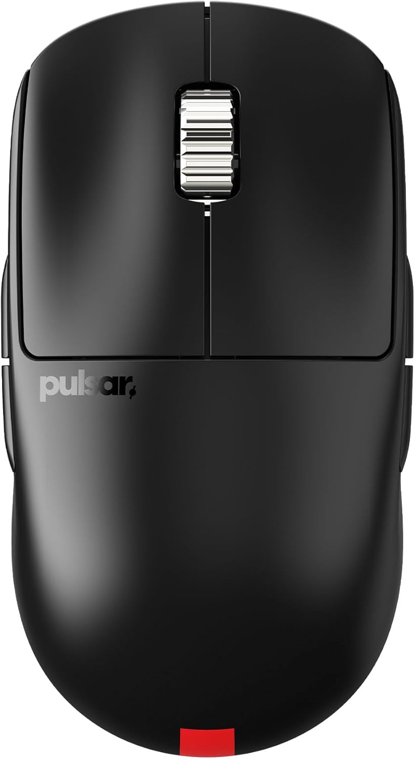 Pulsar Gaming Gears - X2A ES Wireless Gaming Mouse, Ambidextrous, Optical Switch, OLED Display, Driverless, PAW3395 Sensor, 100H Battery, 4K dongle Included (Medium, Black)