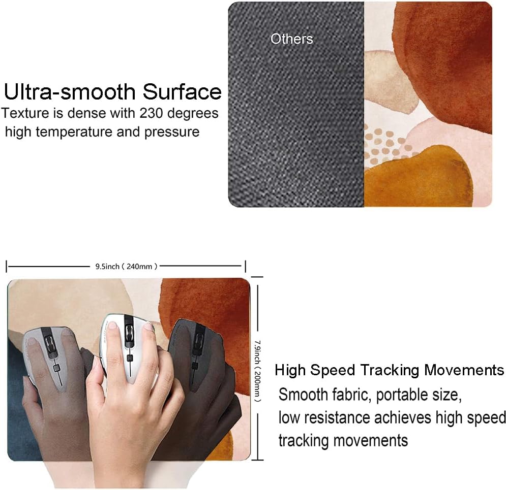 Mouse Pad, Modern Abstract Marble Mousepad, Cute Mouse Mat Waterproof Non-Slip Rubber Base Mouse Pads for Office Laptop Computer