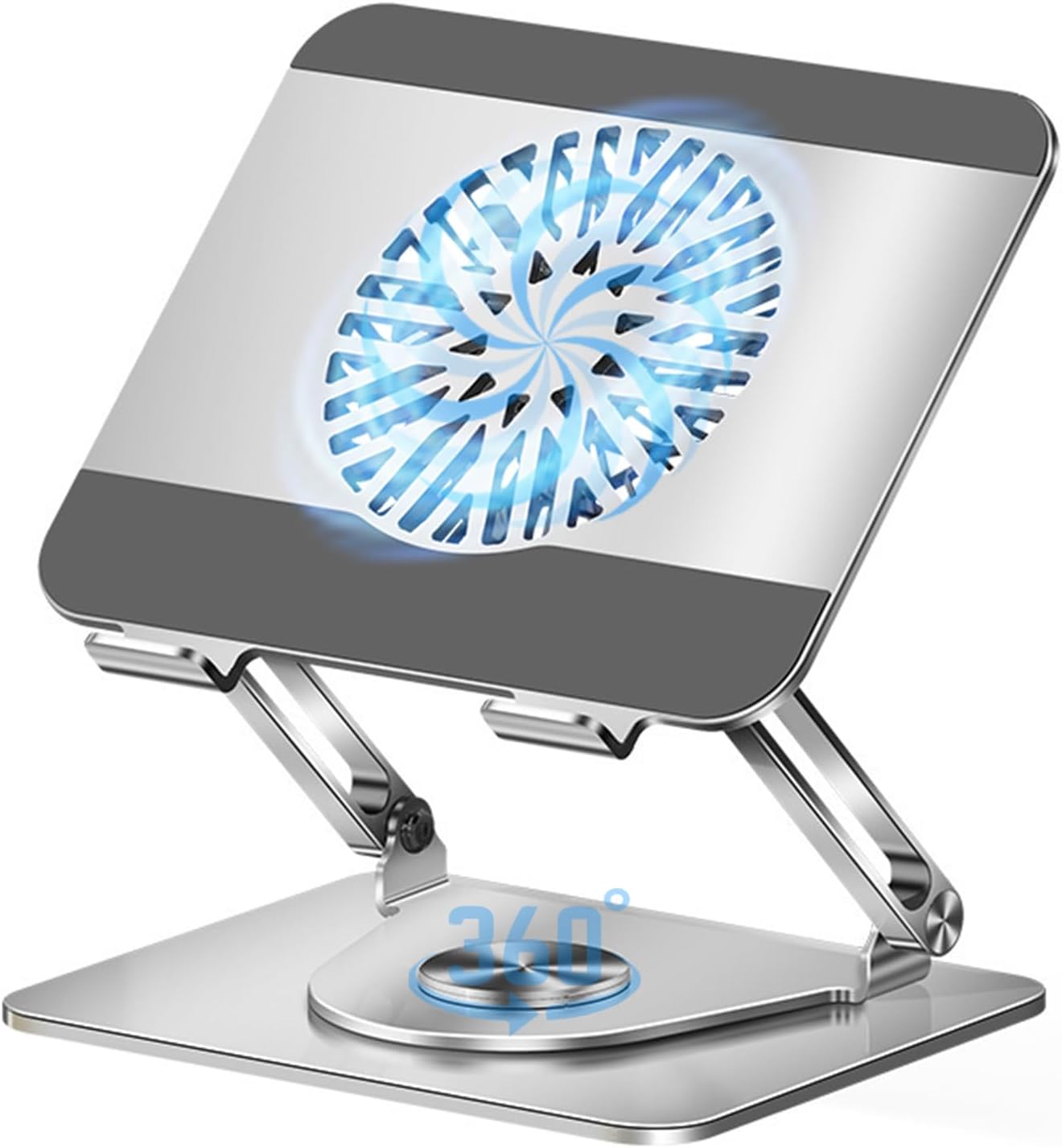 Laptop Cooling Pad 360° Rotating Laptop Stand with 5" Turbo Cooling Fan, 2 Adjustable Angle and 0-12 inches Tall Adjustable Cooling Pad Fits 10-17.3" laptops Pads