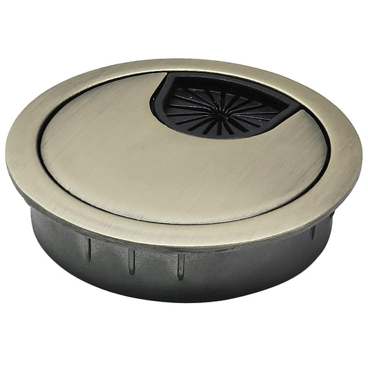 1 Pcs Desk Grommet 2-1/16" / 53 mm, Desk Cord Hole Cover, Cable Grommet Metal Zinc Alloy Materilal, Desk Hole Grommet for Home & Office Pc, Detachable Cable Cord Organizer-Bronze